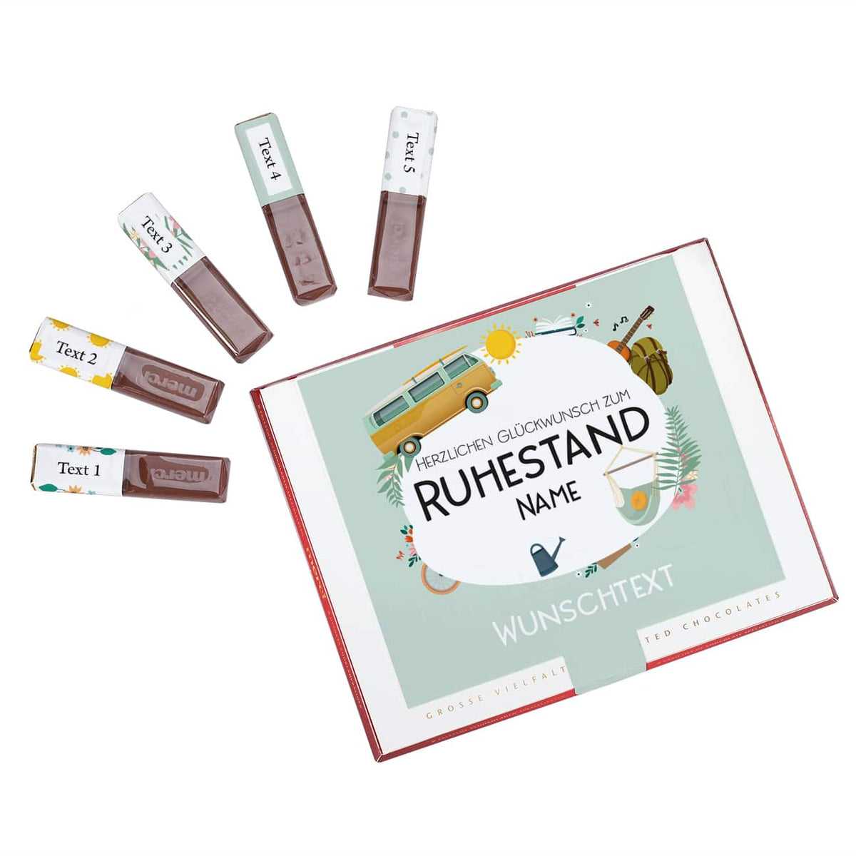 Aufkleberset als DIY Geschenk für Merci Schokolade zur Rente