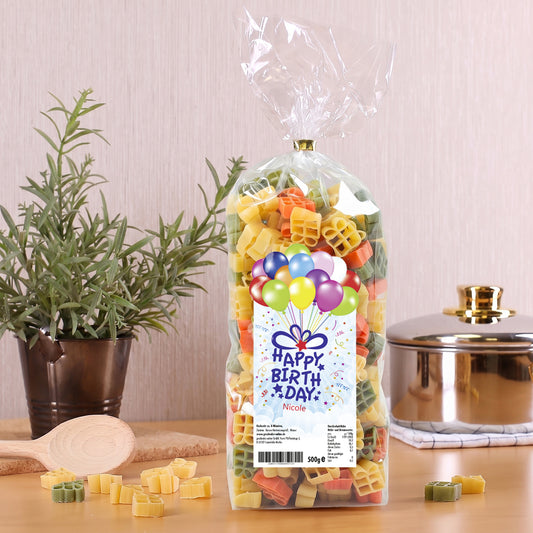 500g Nudeln in Geschenkform zum Geburtstag für Nicole