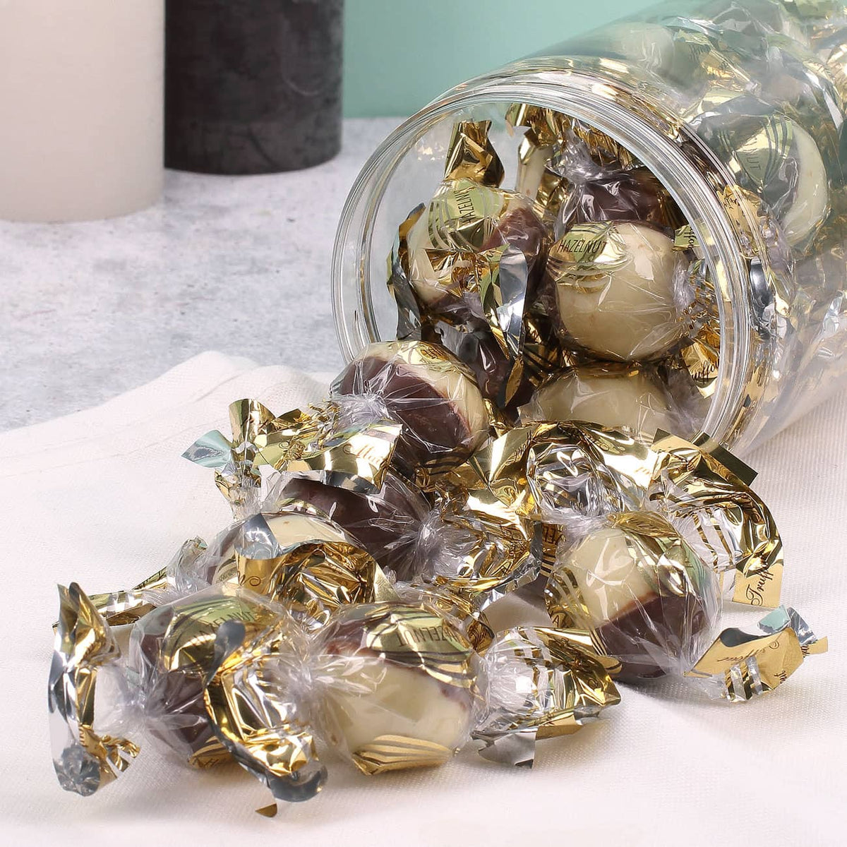 Pralinen einzeln verpackt.