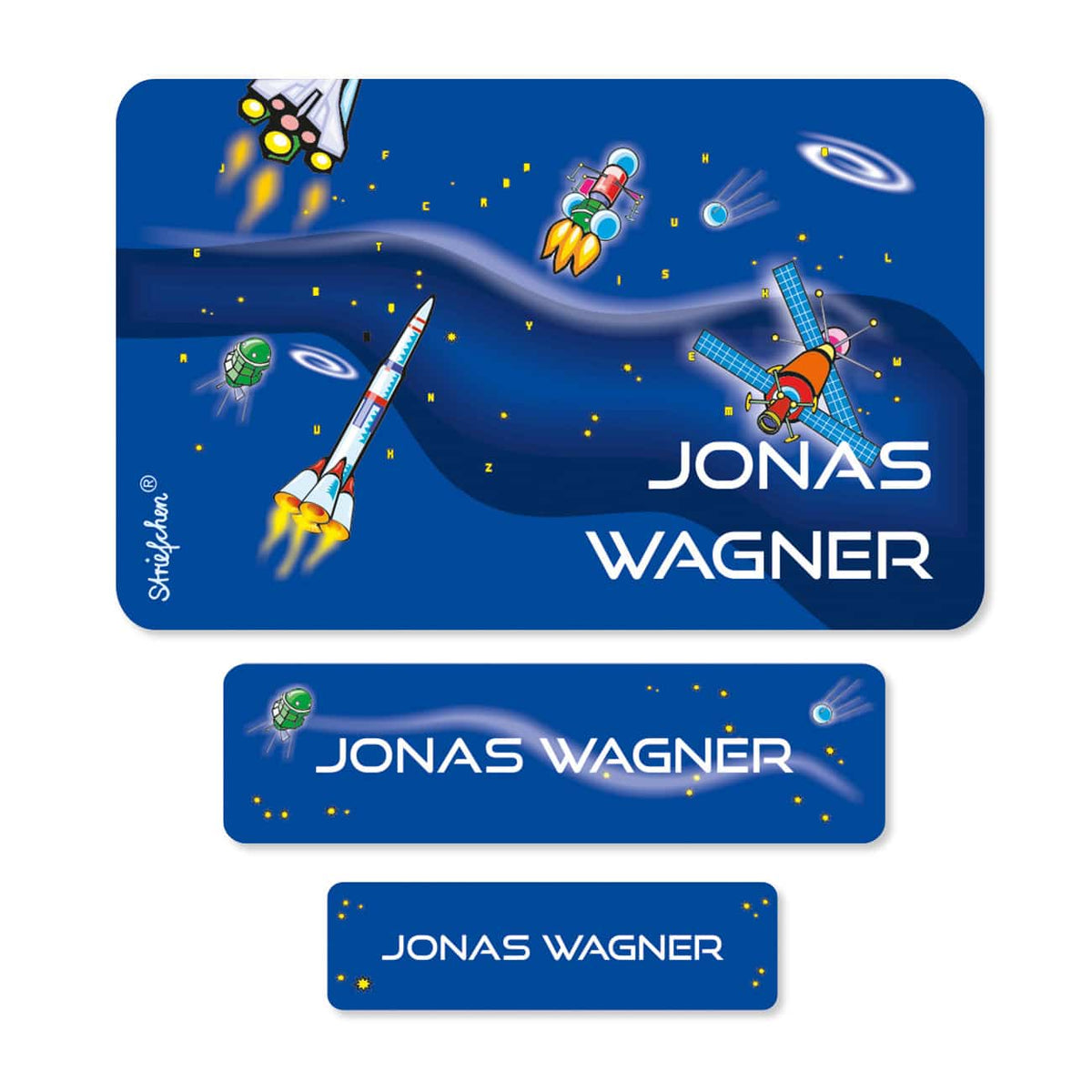 100 Namensticker - Weltall