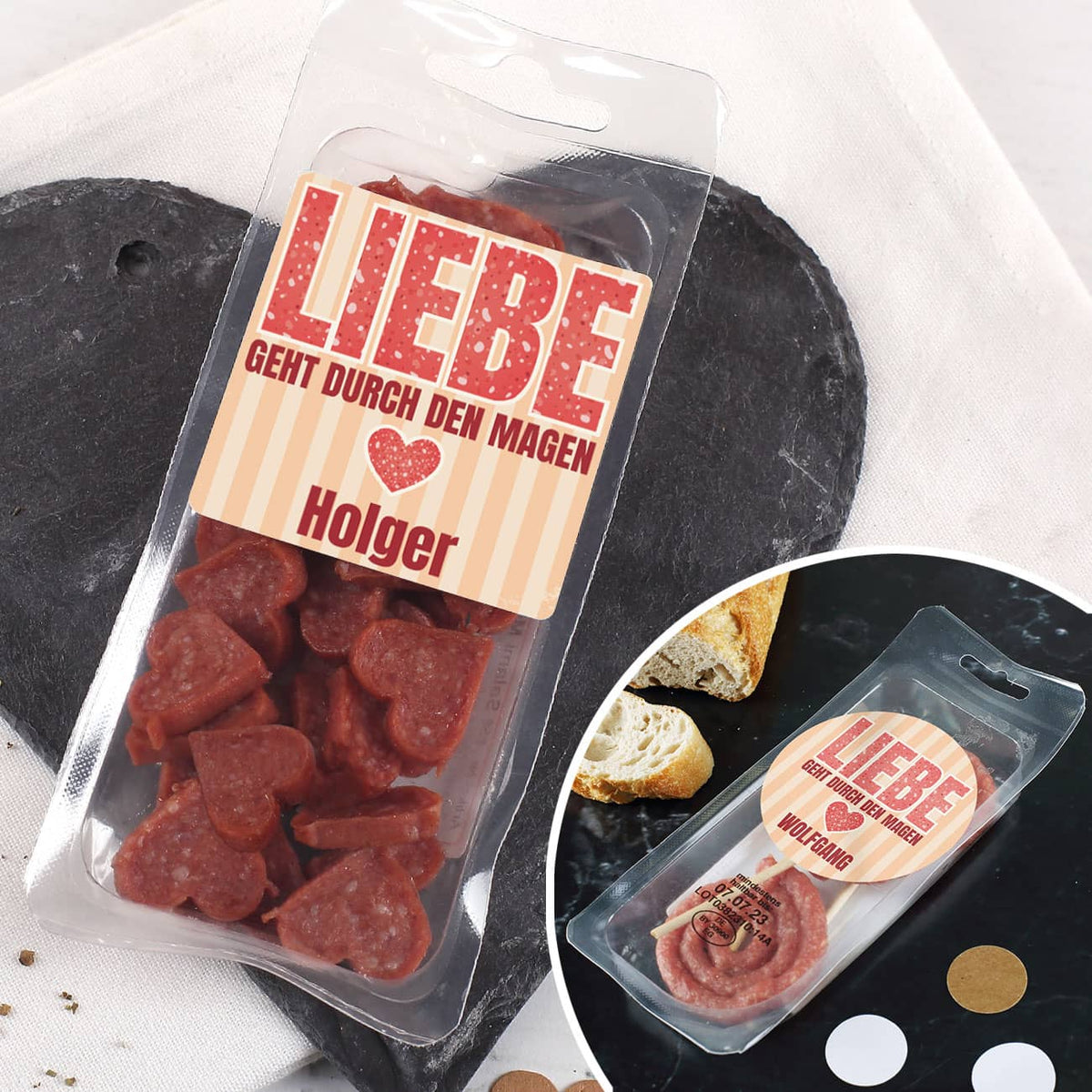 Salami Herzen oder Lollies zum Valentinstag für Männer
