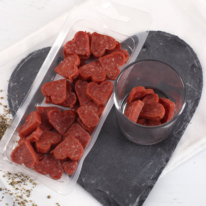 Verpackte Salamiherzen für Biker – herzhafter Snack für unterwegs und Touren