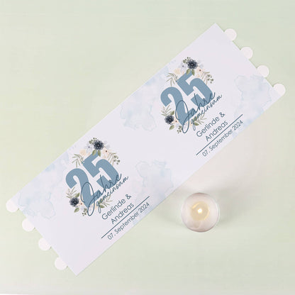 Lichthülle - 25 Jahre gemeinsam - als Tischdeko zur Silbernen Hochzeit