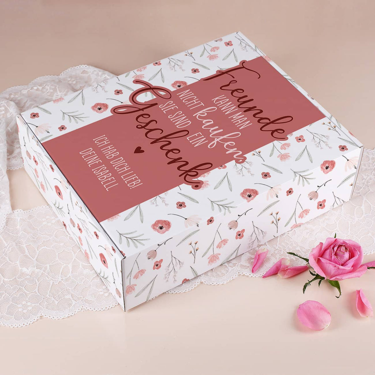 Geschenkbox mit Text nach Wunsch