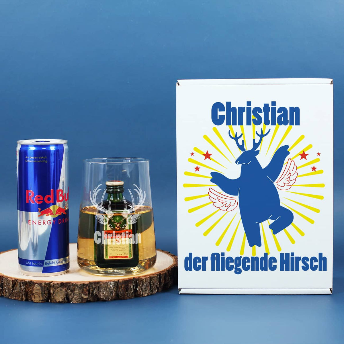 Glas & Geschenkbox mit Name personalisiert