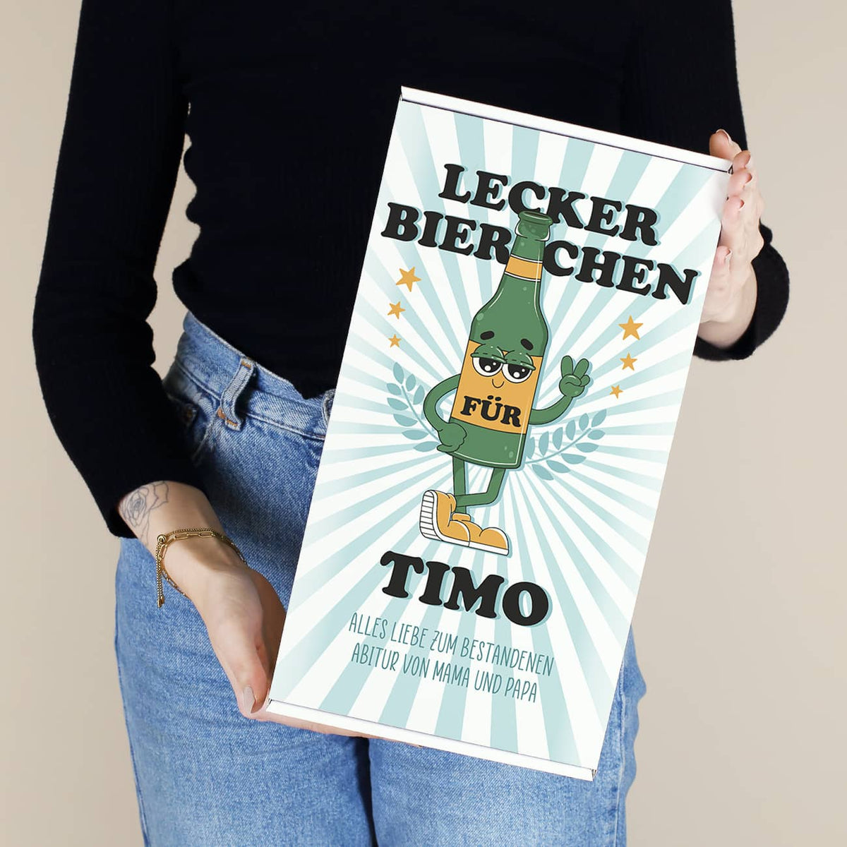 Personalisierte Geschenkverpackung mit Text
