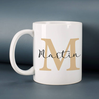 Tasse bedruckt mit Initial & Name nach Wunsch