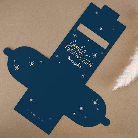 Verpackung mit Name personalisiert & Aufschrift "Frohe Weihnachten"
