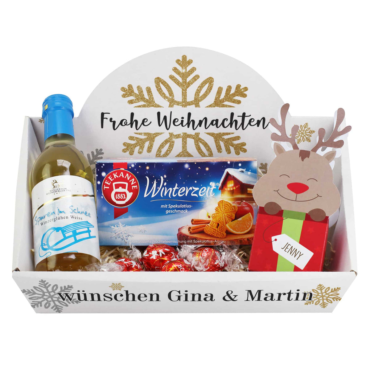 Geschenkset zu Weihnachten mit Glühwein, Tee und Schokolade