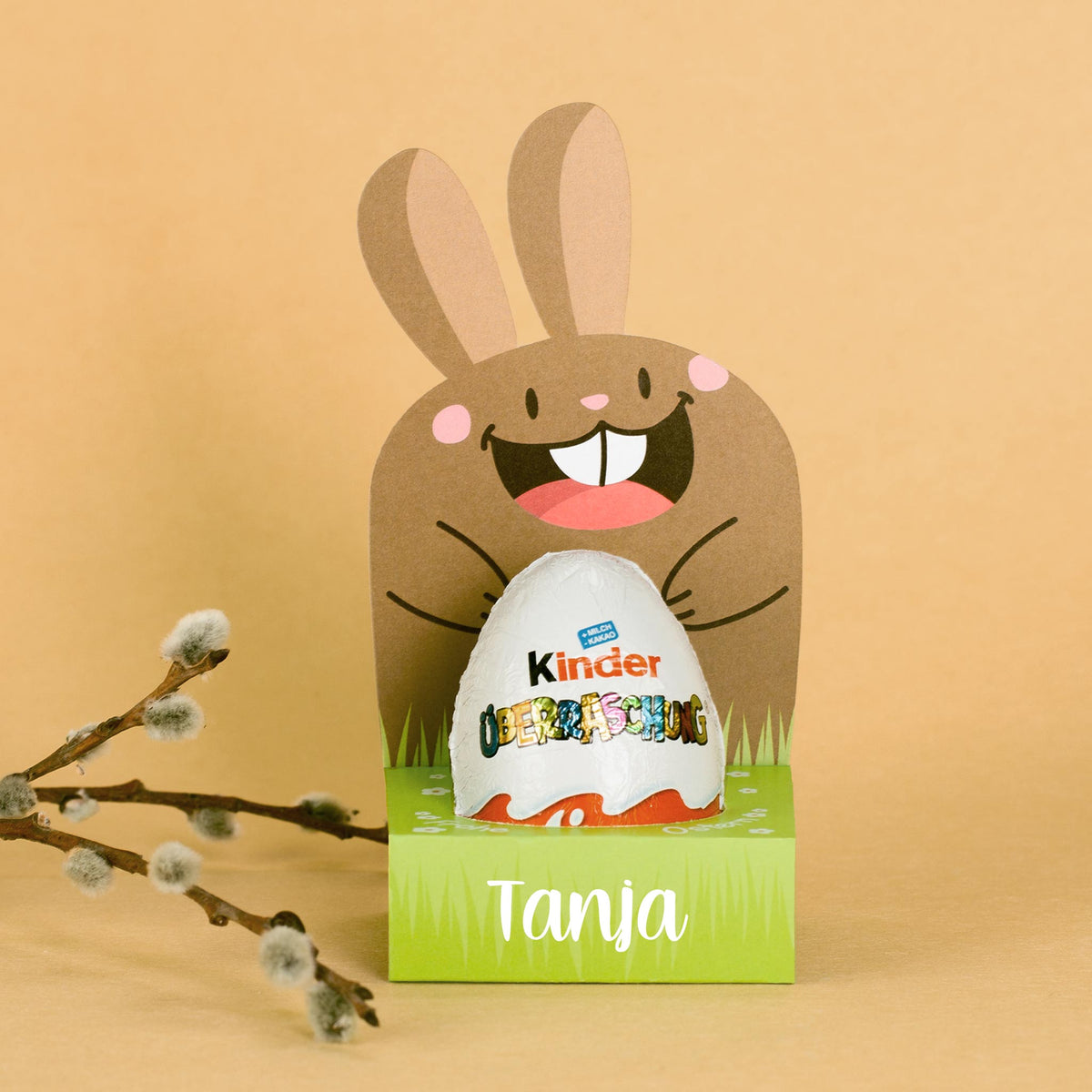 Überraschungsei mit personalisierter Geschenkverpackung zu Ostern | Osterhase "Frohe Ostern"