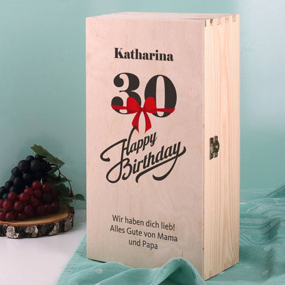 Bedruckte Holzbox zum 30. Geburtstag