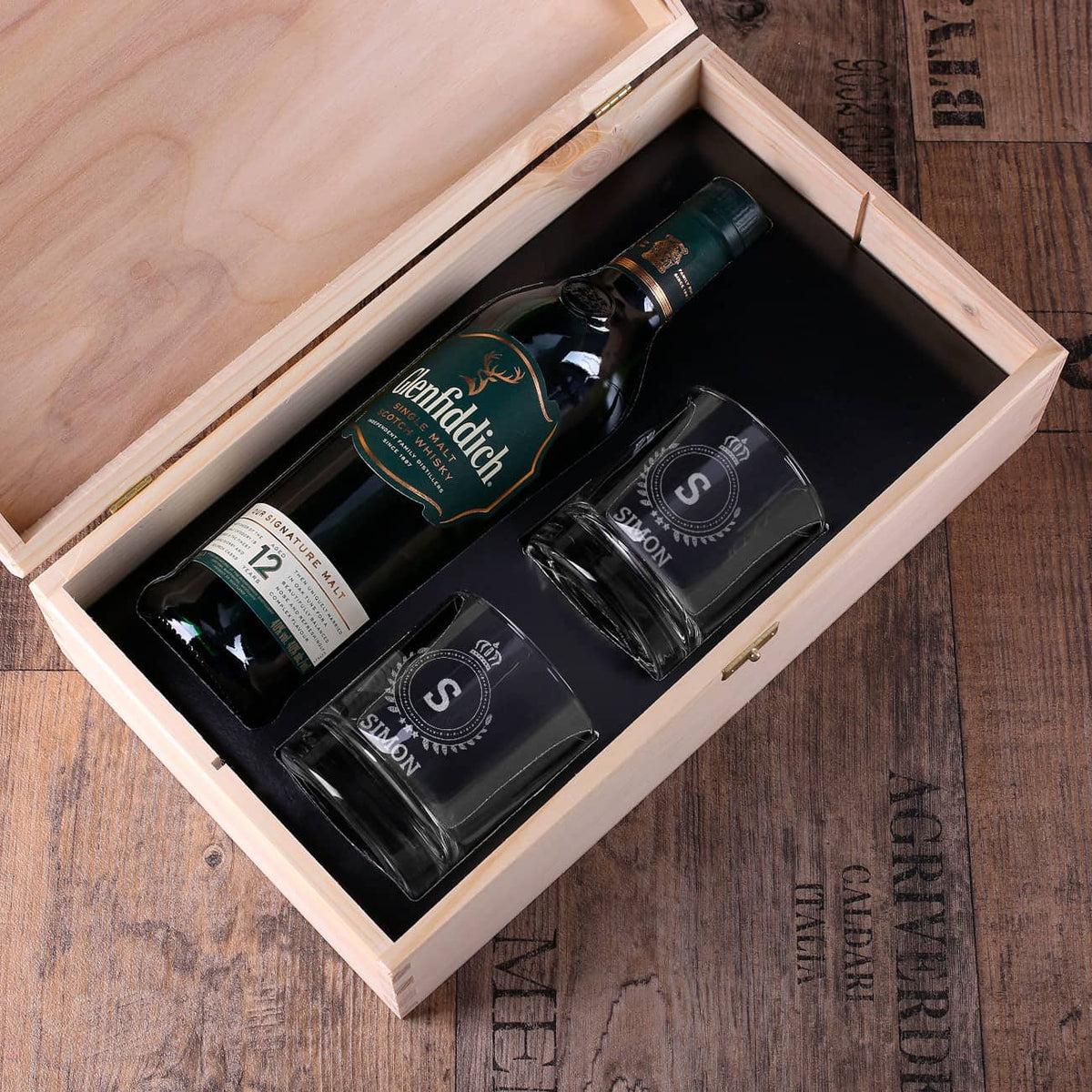 Glenfiddich Whisky Geschenkset innen