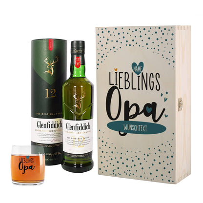 Lieblingsopa - Glenfiddich Whisky Geschenkset mit Name und Text