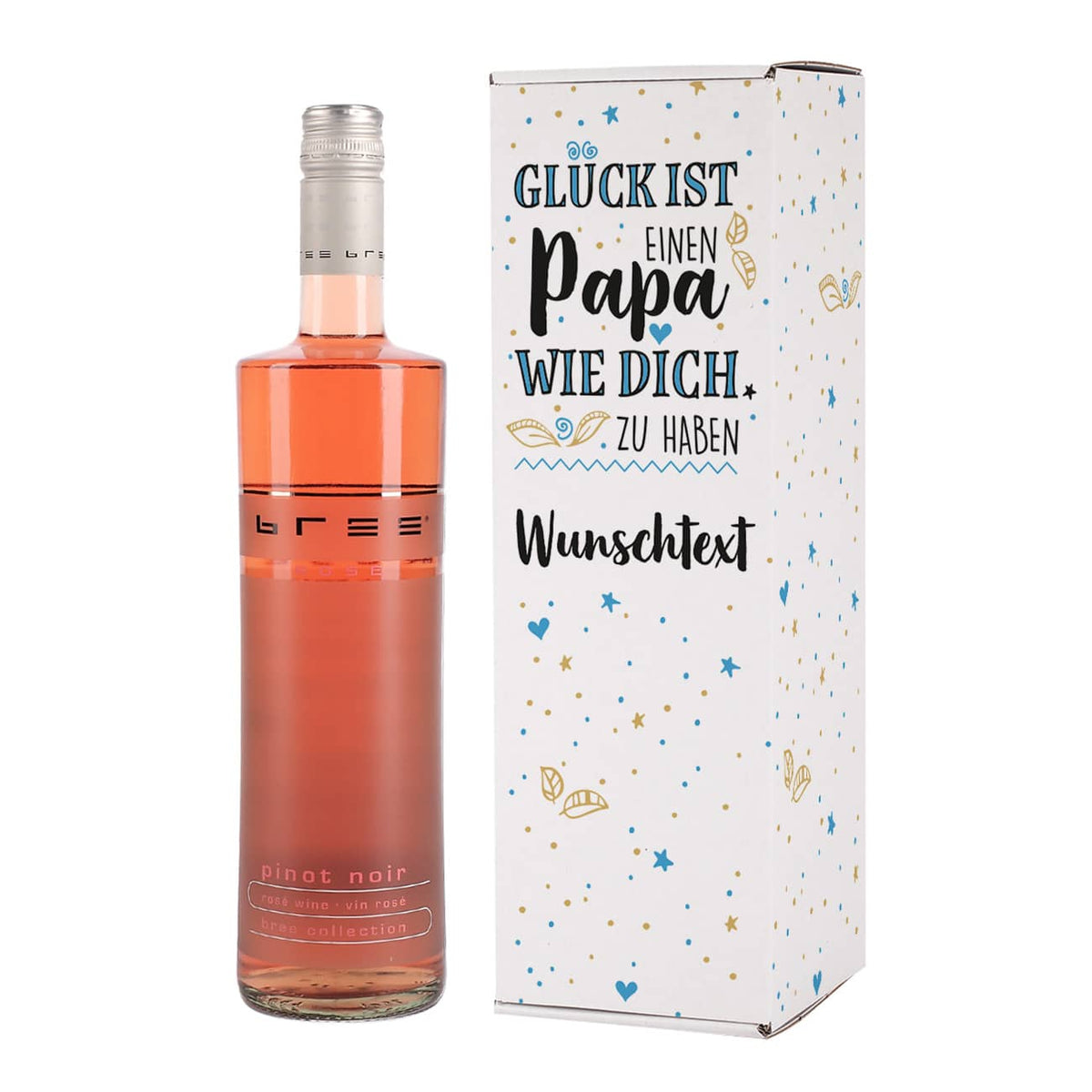 Roséwein mit Verpackung zum Vatertag