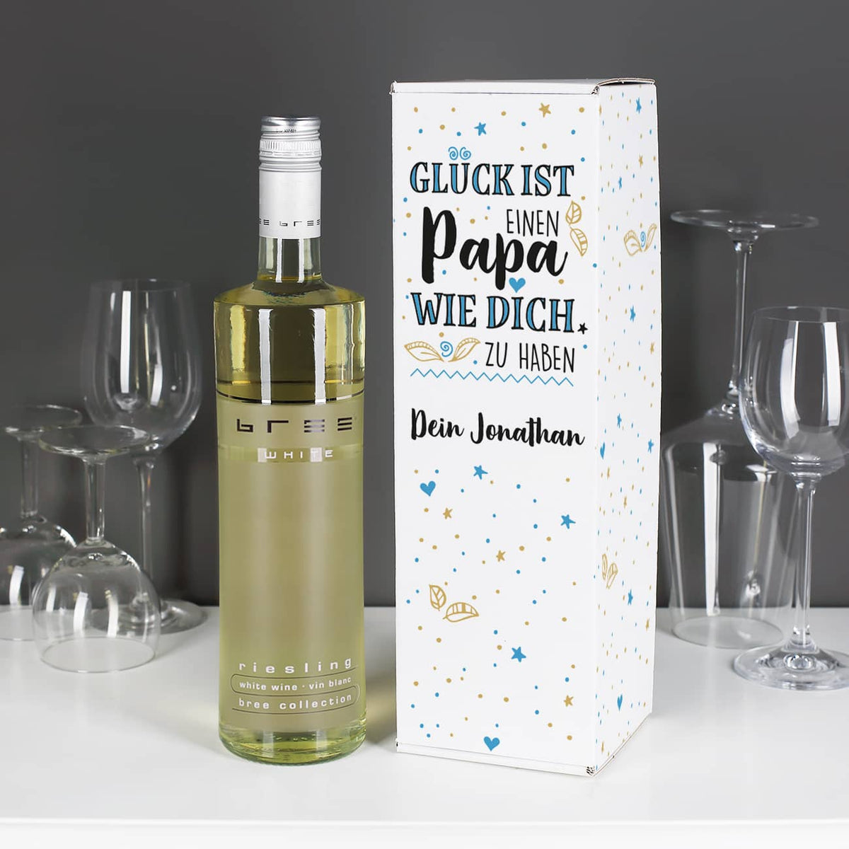 BREE Weinflasche in personalisierter Verpackung mit Wunschtext