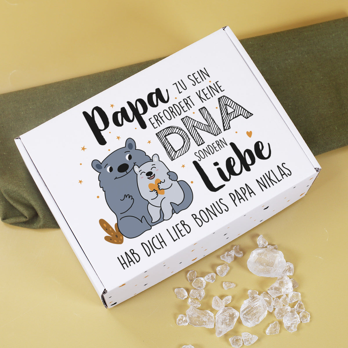 Papa zu sein erfordert keine DNA sondern Liebe - Whisky Geschenkset zum Vatertag