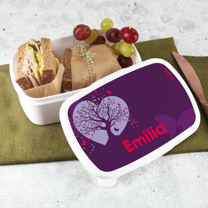Brotdose mit magischem Schmetterlingsmotiv und Name