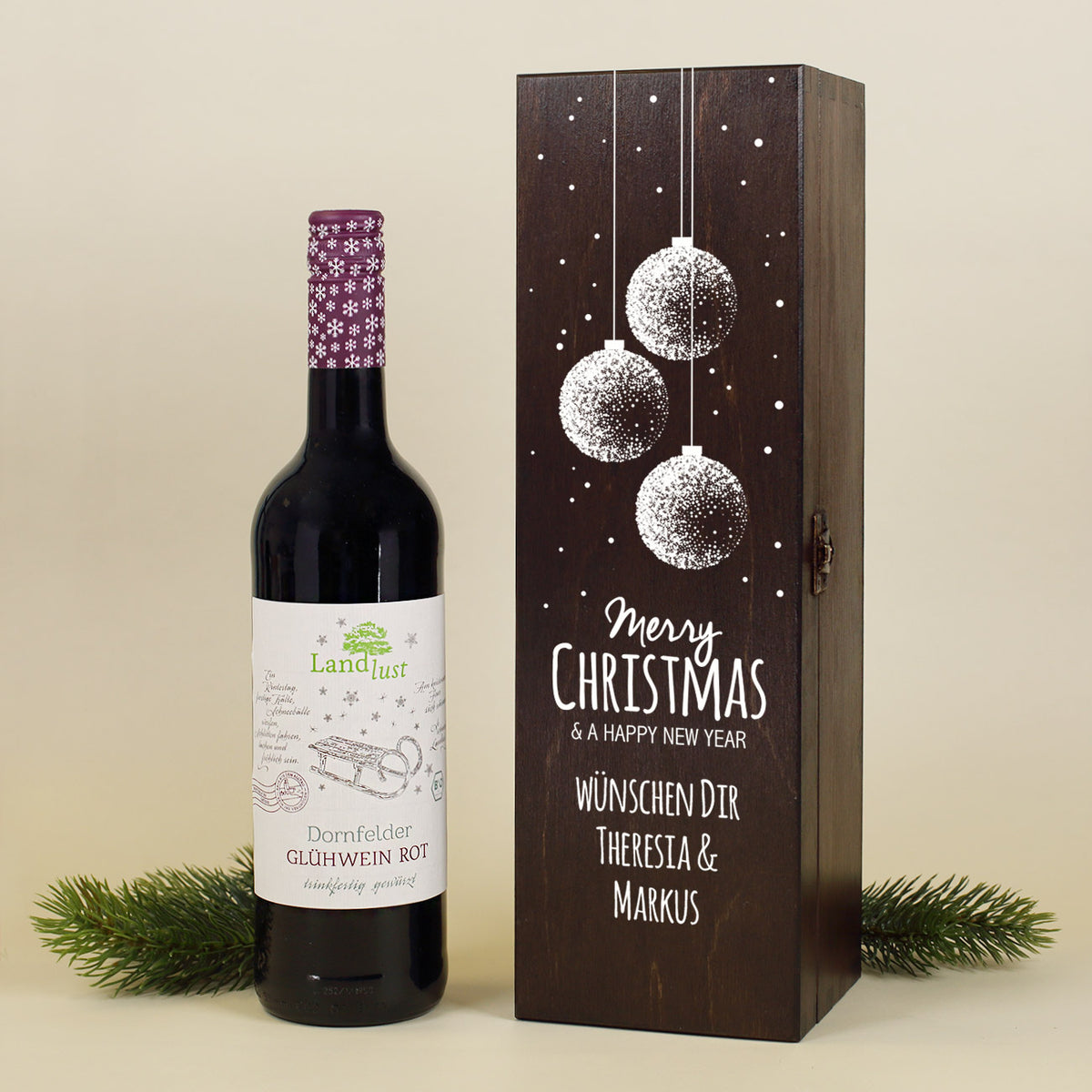 Personalisiertes Weihnachtsgeschenk mit Bio Glühwein