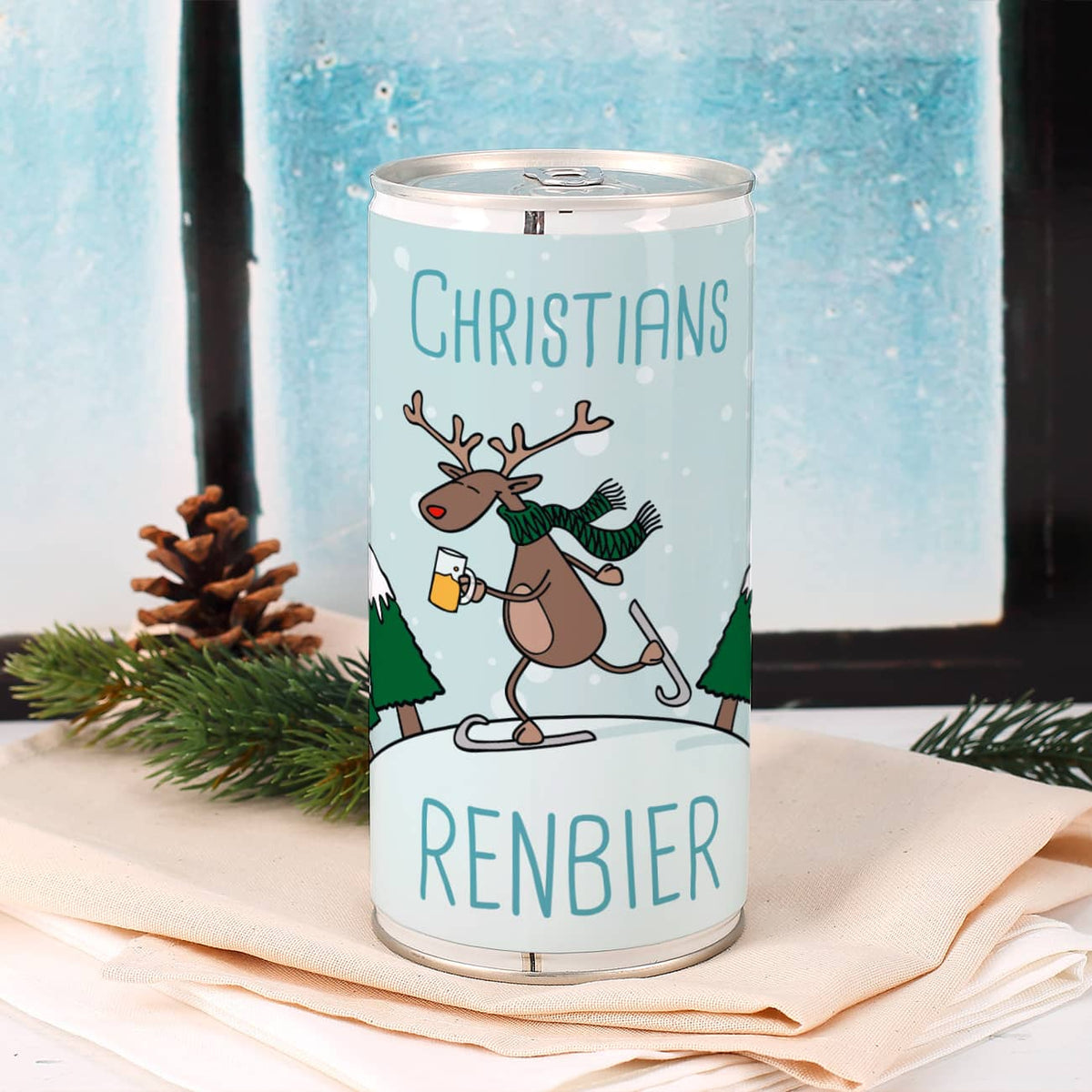 Renbier zu Weihnachten mit Name