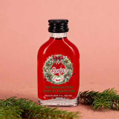 Frucht & Kräuter Schnaps mit Name personalisiert 'Kränzchen' | Weihnachten, Wichteln & Gastgeschenk