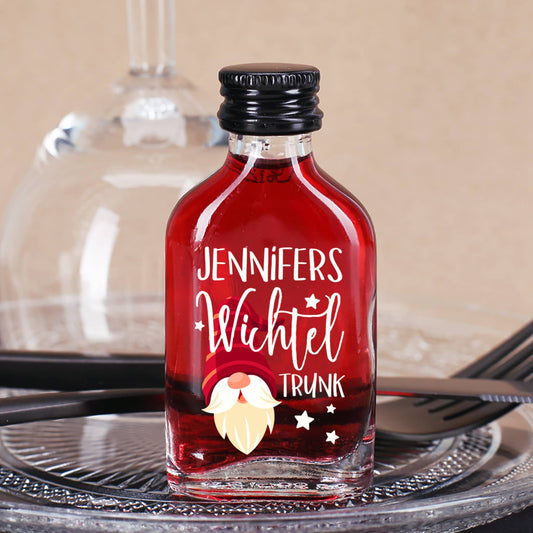Schnaps "Wichteltrunk" mit personalisiertem Druck zu Weihnachten