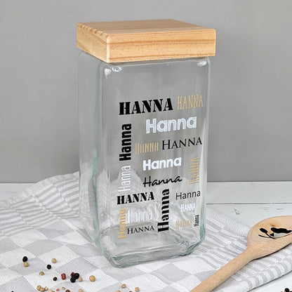 Vorratsglas mit Druck – Ansicht ohne Inhalt
