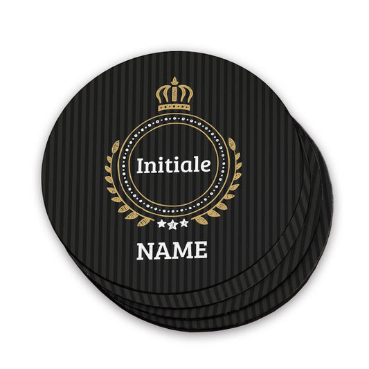 weicher Untersetzer mit Name und Initiale (4er Set)