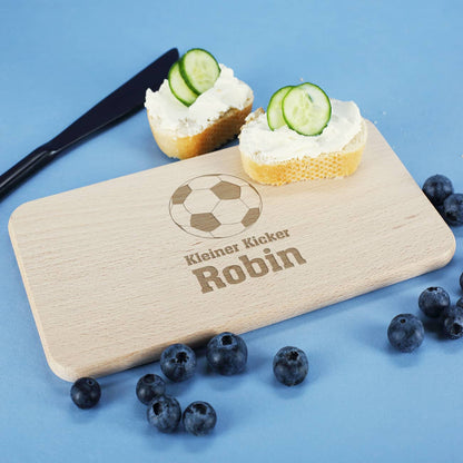 Brettchen mit Fußball Motiv, Name und Text graviert