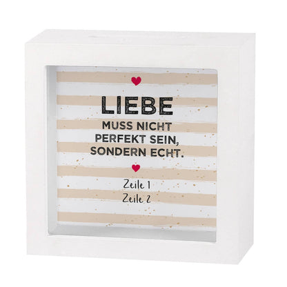 Liebe muss echt sein - Bilderrahmen Spardose zur Hochzeit