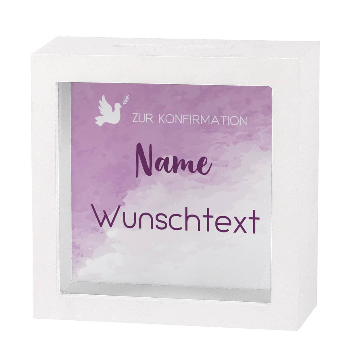 Bilderrahmen Spardose zur Konfirmation 