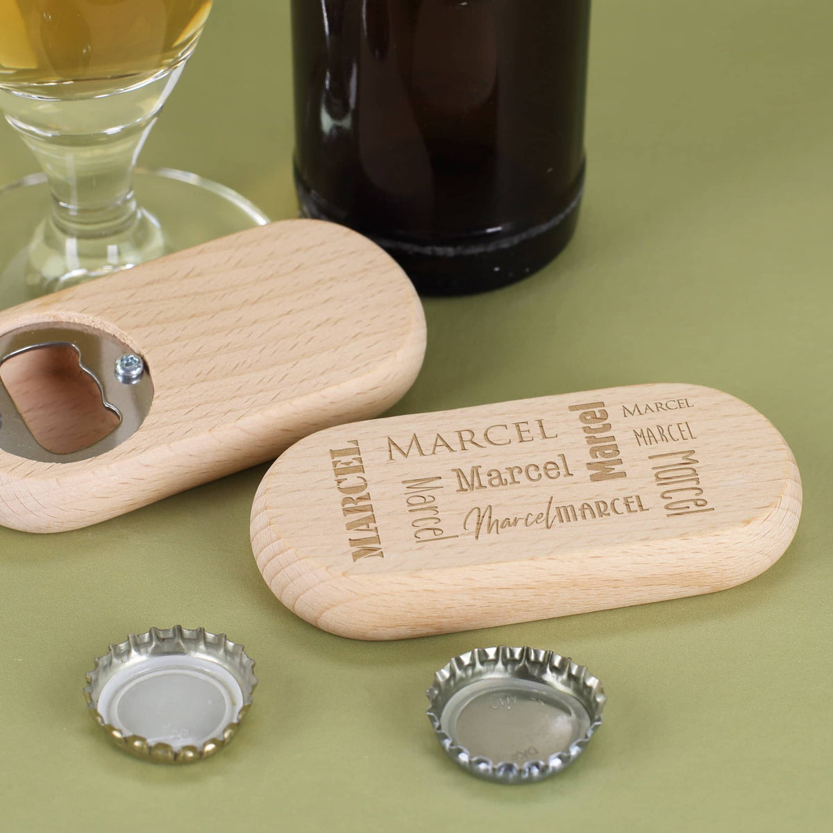 Holzöffner für Bierflaschen