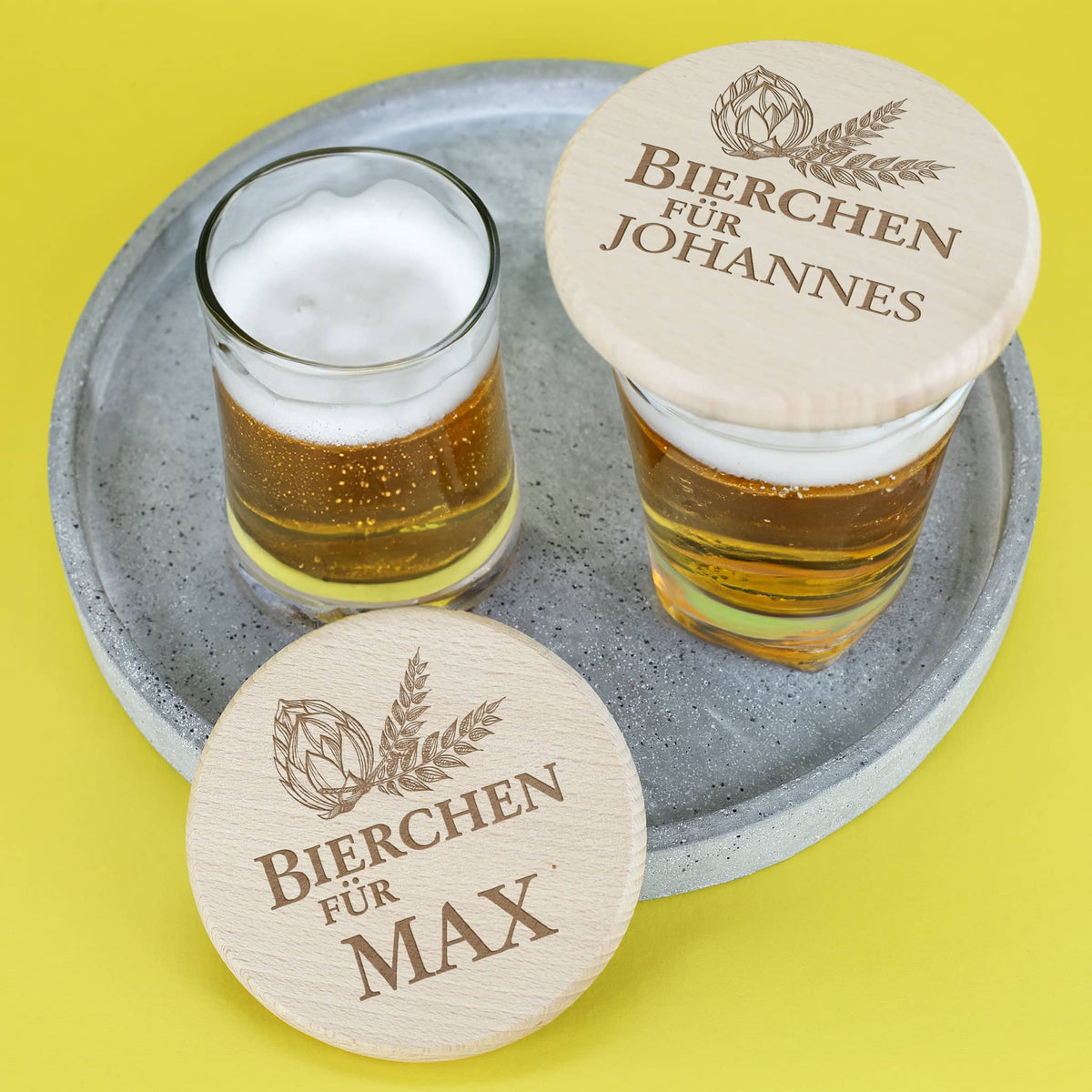 Bierglasdeckel aus Holz