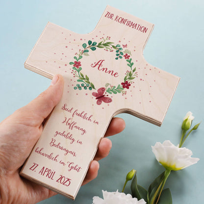 Geschenk zur Konfirmation mit wundervollem blumenmotiv