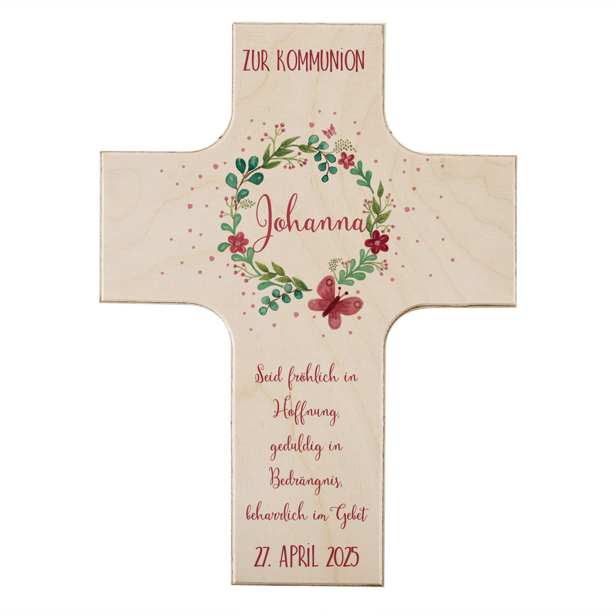 großes Holzkreuz mit Personalisierung