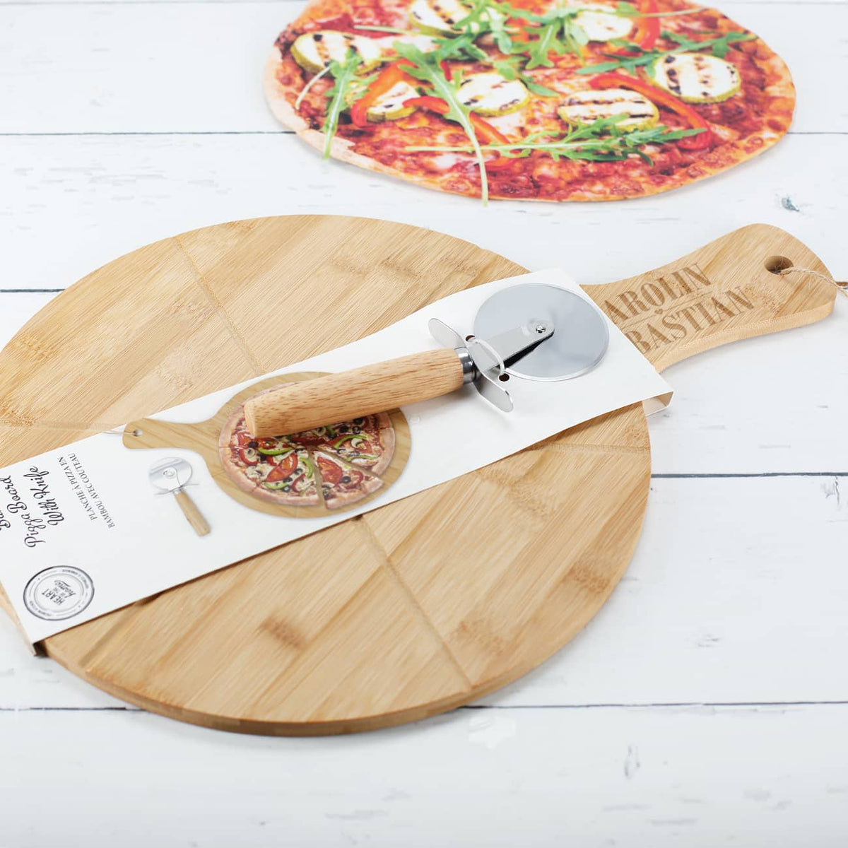 Graviertes Pizzabrett mit Ihren Wunschnamen