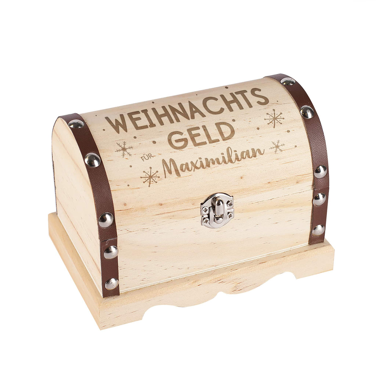Schatztruhe mit Namensgravur zu Weihnachten