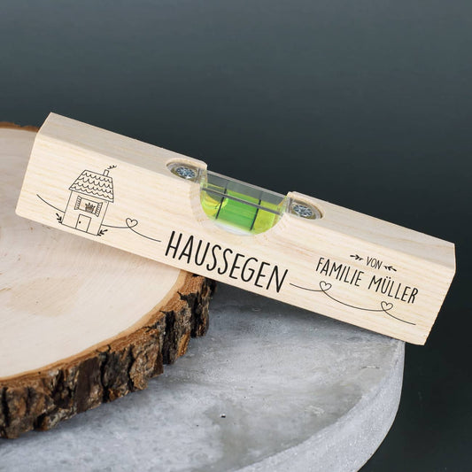 Für den Haussegen - lustig personalisierte Mini-Wasserwaage