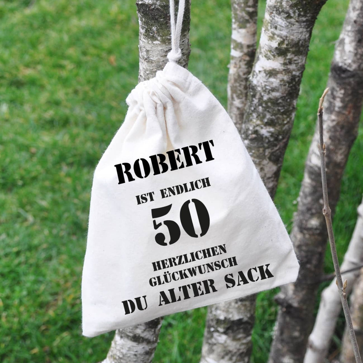 Zuziehsack zum 50. Geburtstag