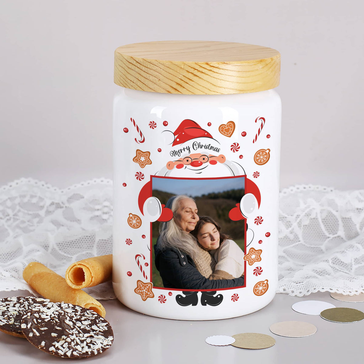 Merry Christmas - personalisierte Keramikdose für die Weihnachtsbäckerei