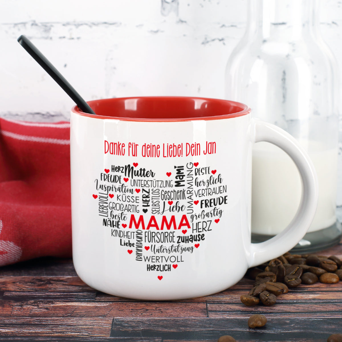 großer Kaffee-Pott für Mama mit Personalisierung