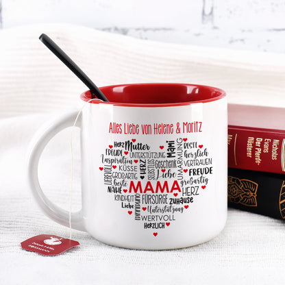 großer Kaffee-Pott (400ml) mit Personalisierung für Mama