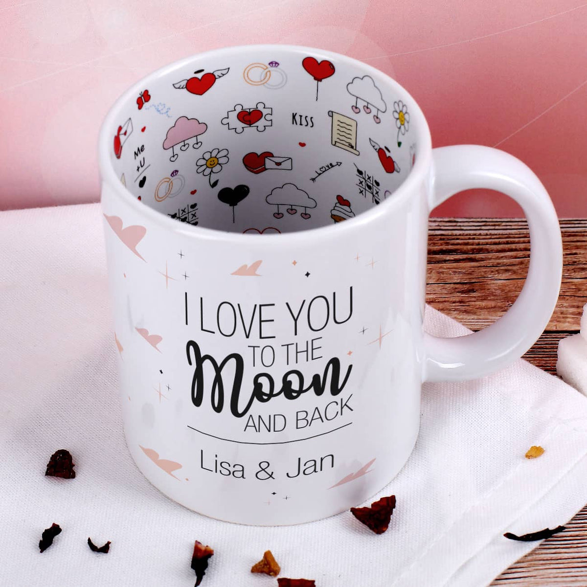 Romantische Tasse mit süßem Spruch