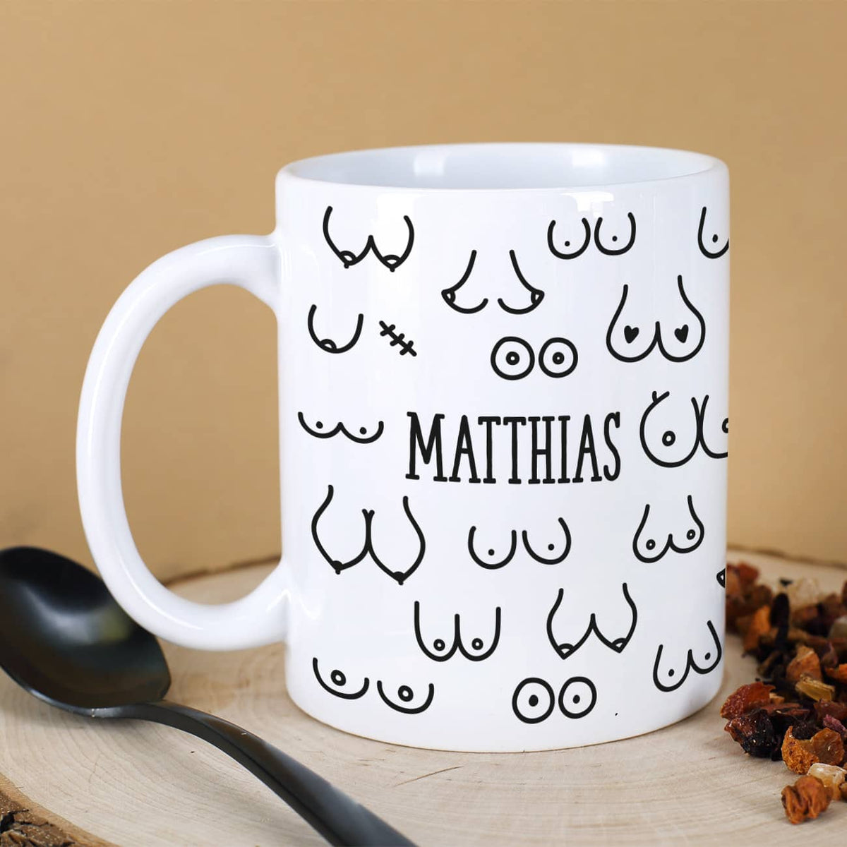 Busentasse mit Name oder Text personalisiert