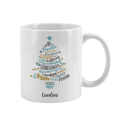 Weihnachten Tasse mit Wunschtext