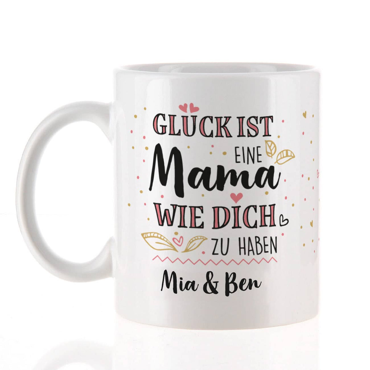 Glück ist eine Mama wie dich zu haben - Tasse mit Wunschtext