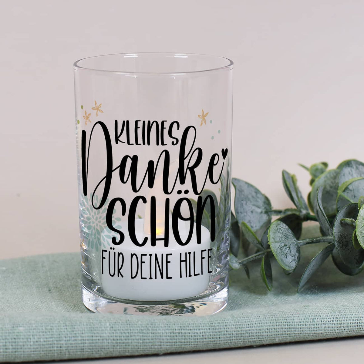 Kleines Dankeschön mit Text personalisiert