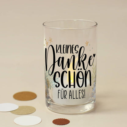 Personalisiertes kleines Windlicht als Dankeschön