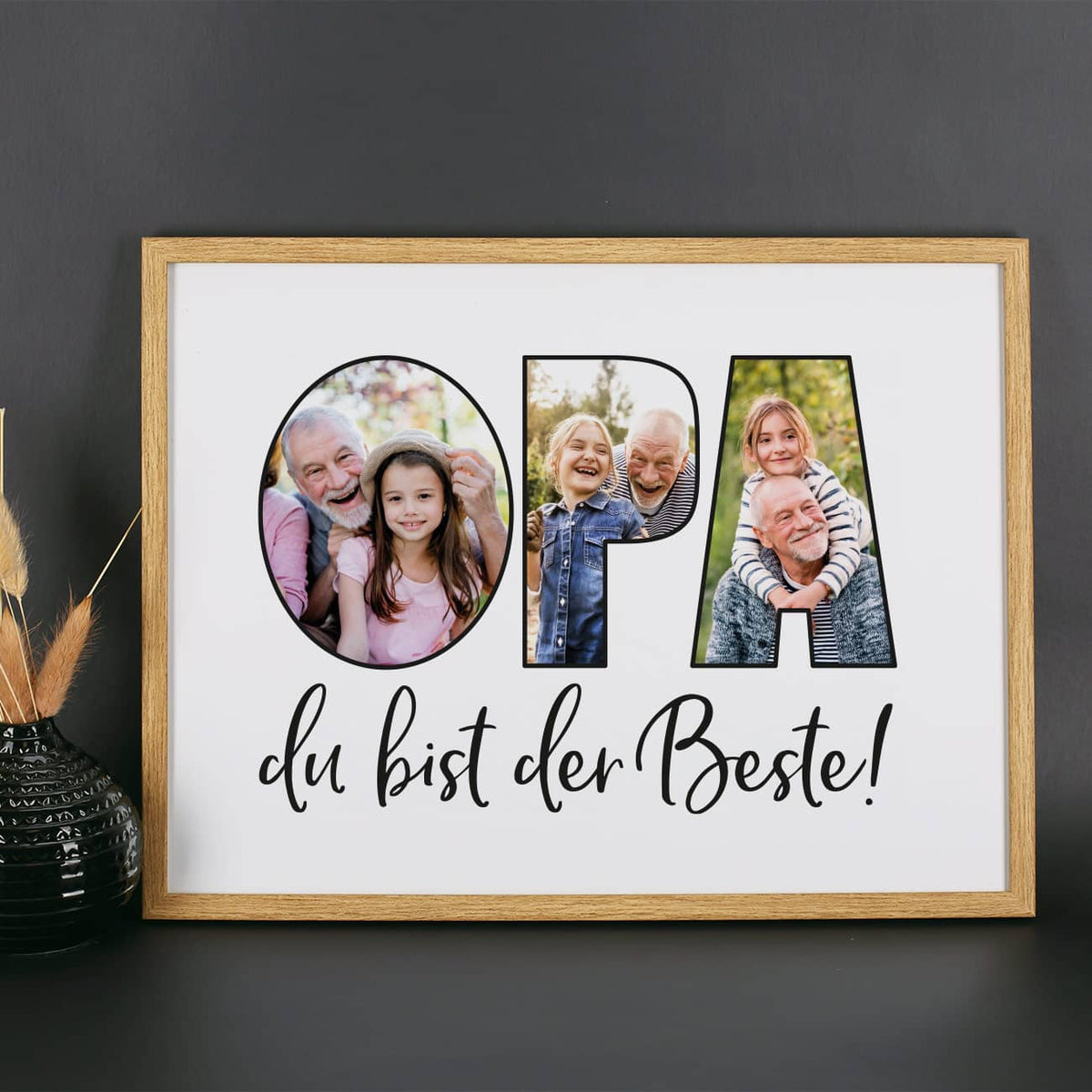 Fotoserie aus drei Lieblingsfotos mit Enkeln im familiären Motiv