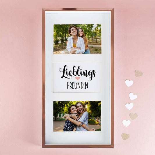 Bilderrahmen mit 2 Fotos und Personalisierung für Ihren Liebling