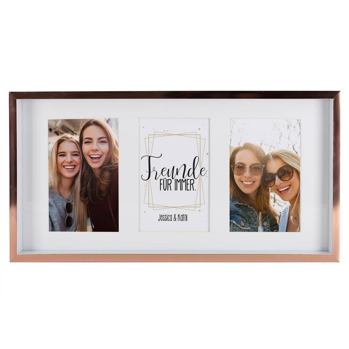 Bilderrahmen für die beste Freundin personalisiert mit zwei Fotos und Text